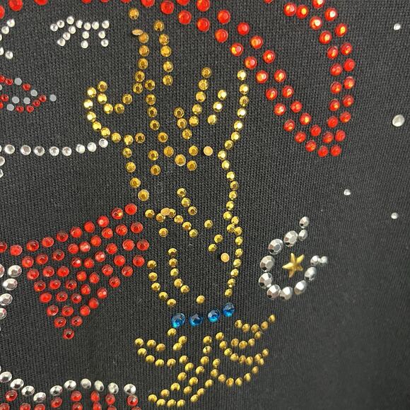 Quaker Factory Rhinestone Cowgirl Sweatshirt Womens M Medium Lettuce Trim - Picture 3 of 6